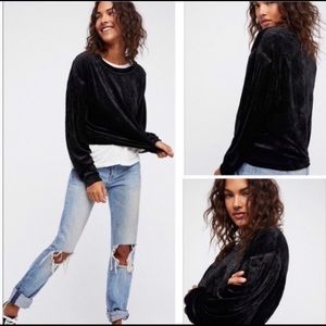 Crushed velvet free people sweater